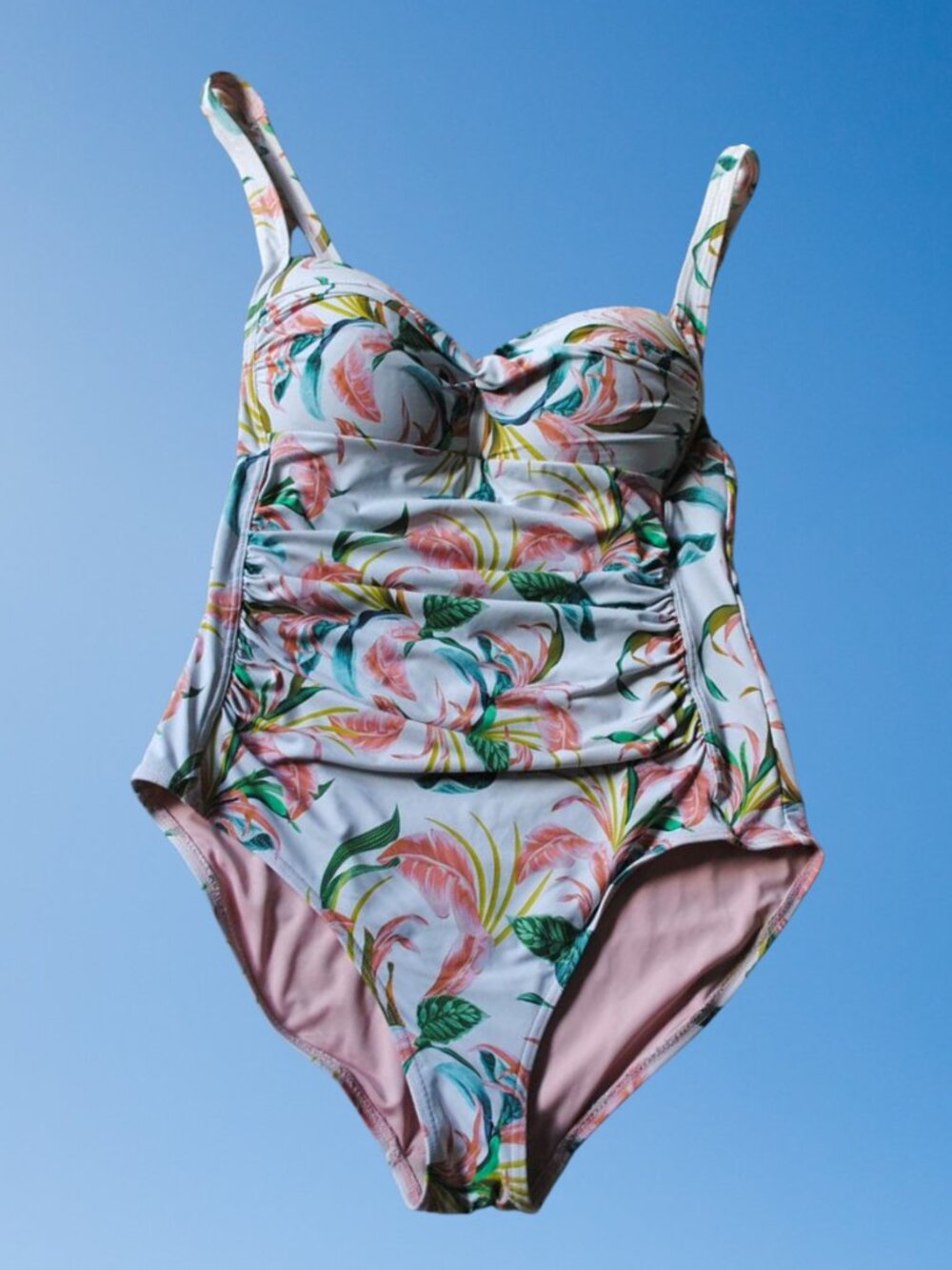 Nip Tuck Swim 8 One Piece Swimsuit White Floral